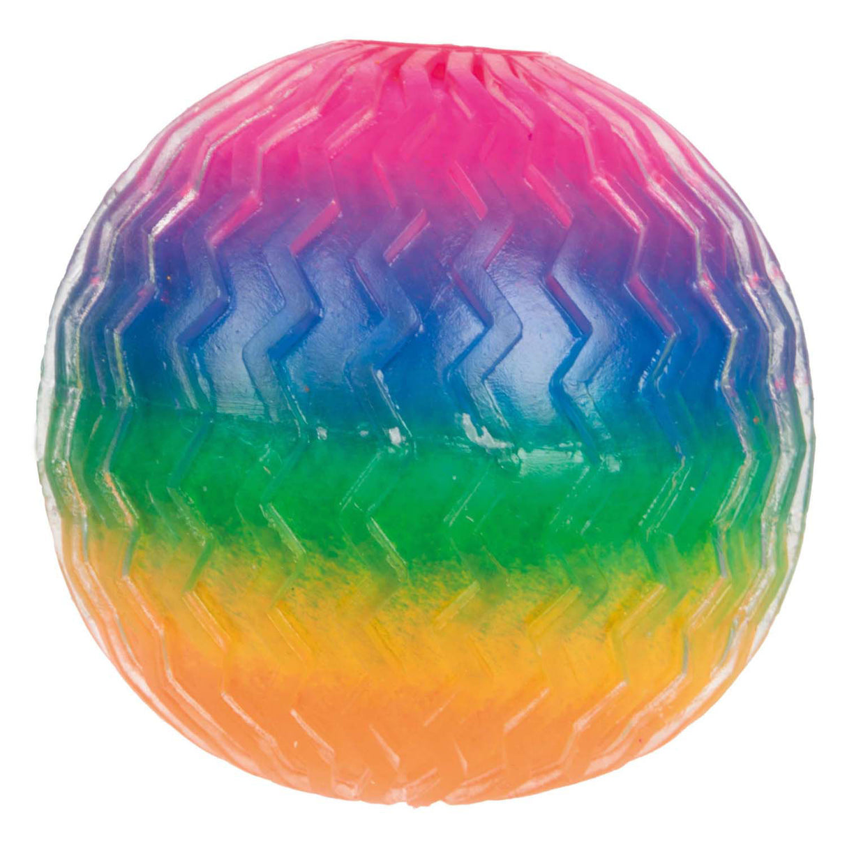 Toi-legetøj toi-legetøj sjovt tekstureret squeeze-bold regnbue-ribbskum 7 cm