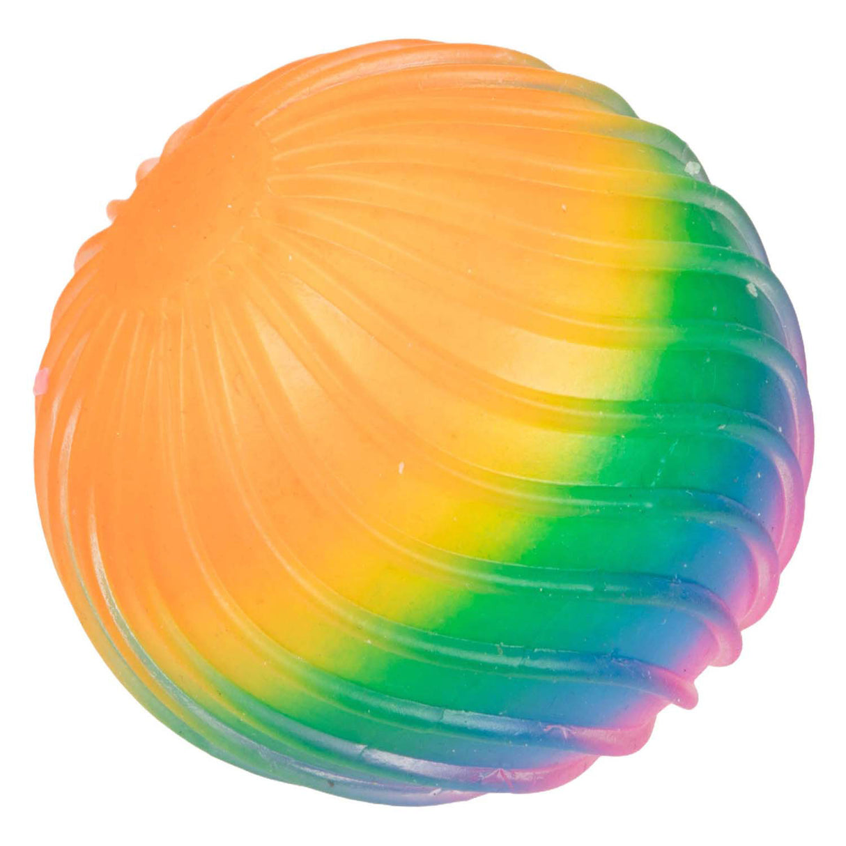 Toi-legetøj toi-legetøj sjovt tekstureret squeeze-bold regnbue-ribbskum 7 cm