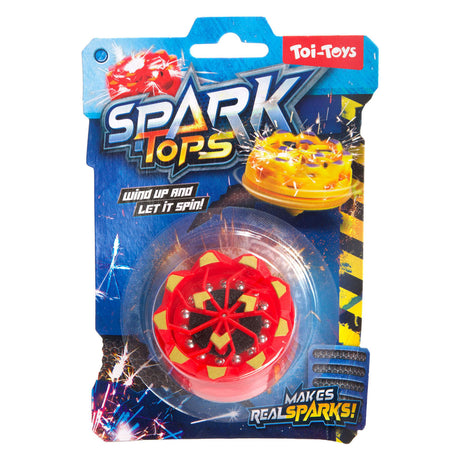 Toi-legetøj sjove oprullede spinning top gnister med flint