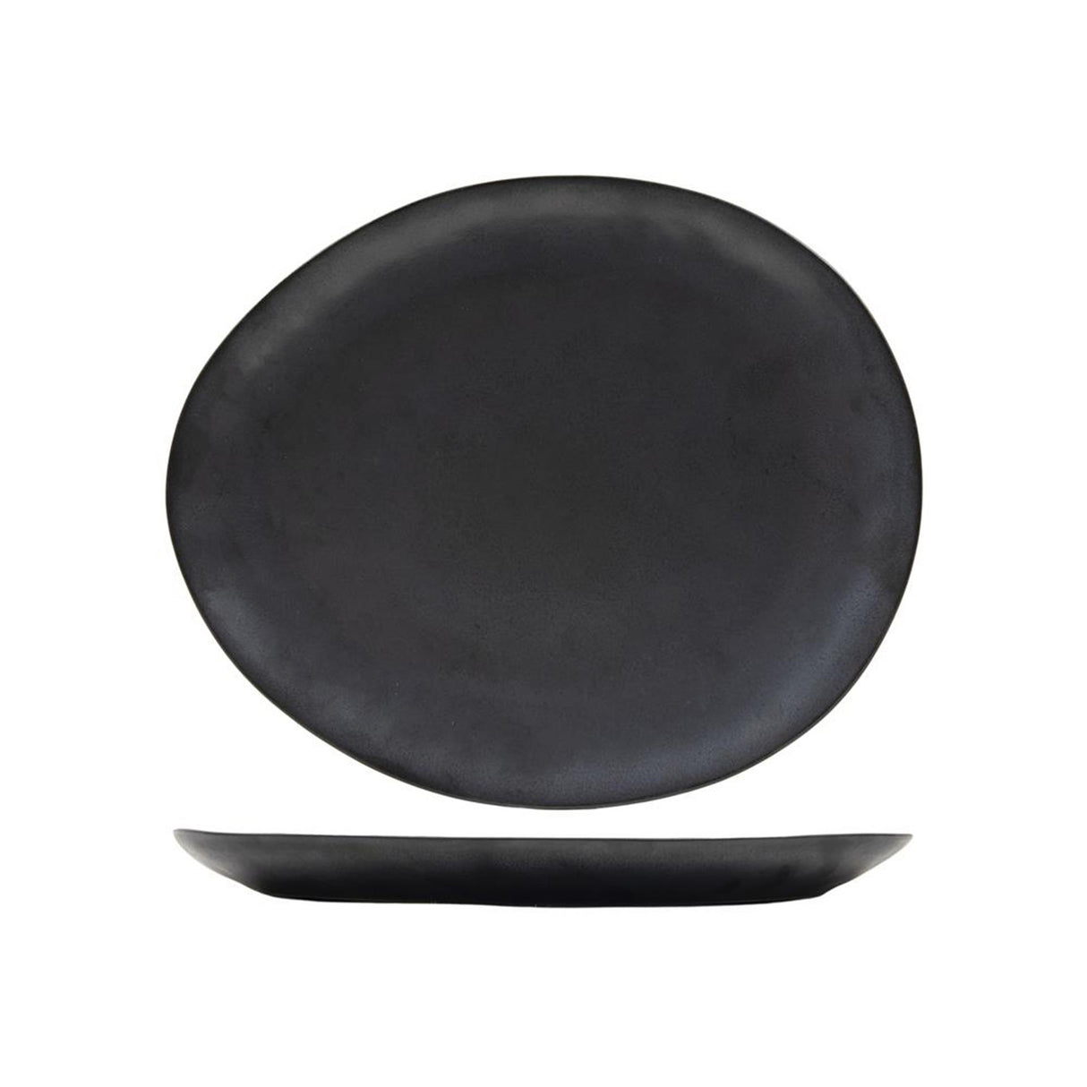 Svenska living middagstallerken oval manhattan 28,2x24cm æske med 6 stykker antracit