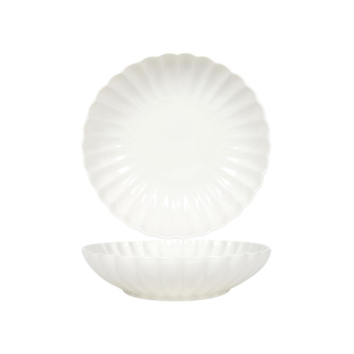 Svenska living dyb tallerken ã˜20cm blomst off white æske med 6 stk