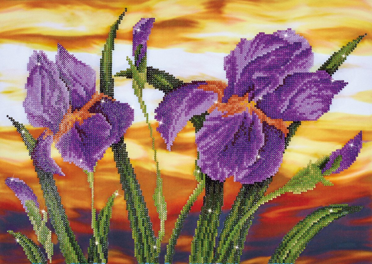 Mærke enhed diamant maleri - diamant dotz iris solnedgang - 52x37 cm