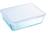 Pyrex madlavningsopbevaring alt i ét - med låg - borosilikatglas - 25 x 20 cm - 2,6 l