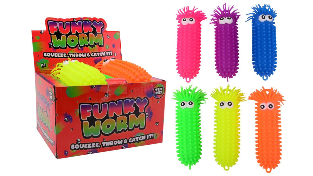 Johntoy john toy fluffy orm med store øjne 9x9x28cm