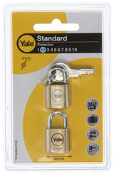 Yale 1059363 - hængelås 20 mm 2 ens | 6 stk