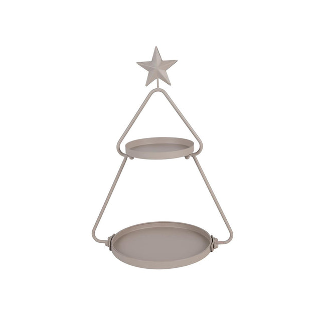 Svenska living etagere ster metaal 2-laags ø35x38cm grijs