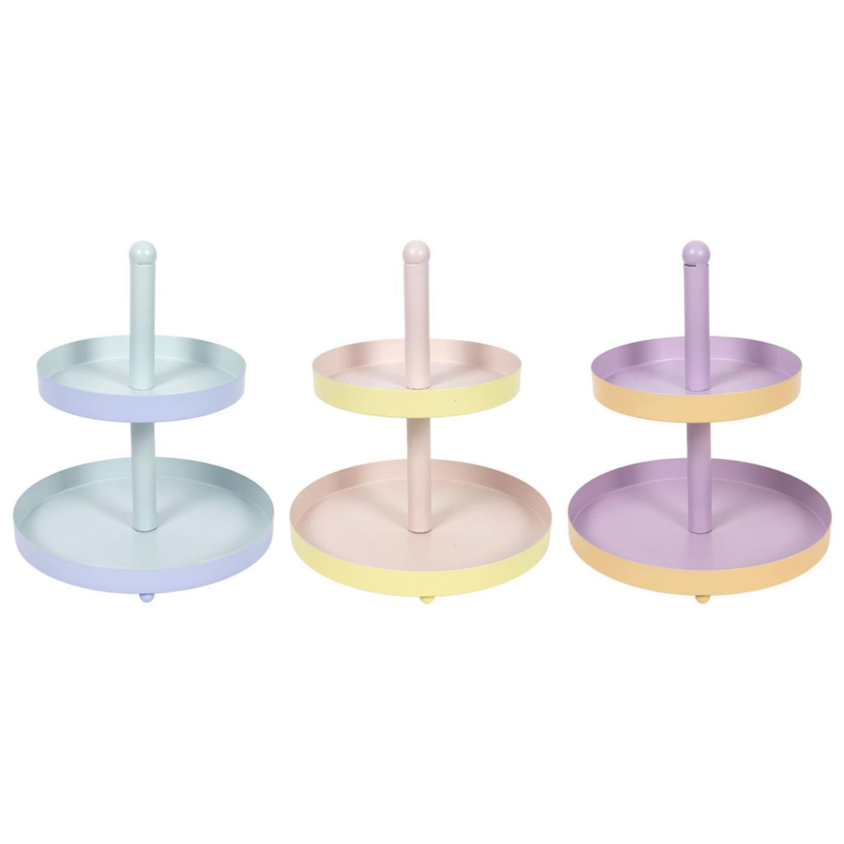 Etagere 2-tonet metal 2-lags ø20xh23cm 3 assorteret