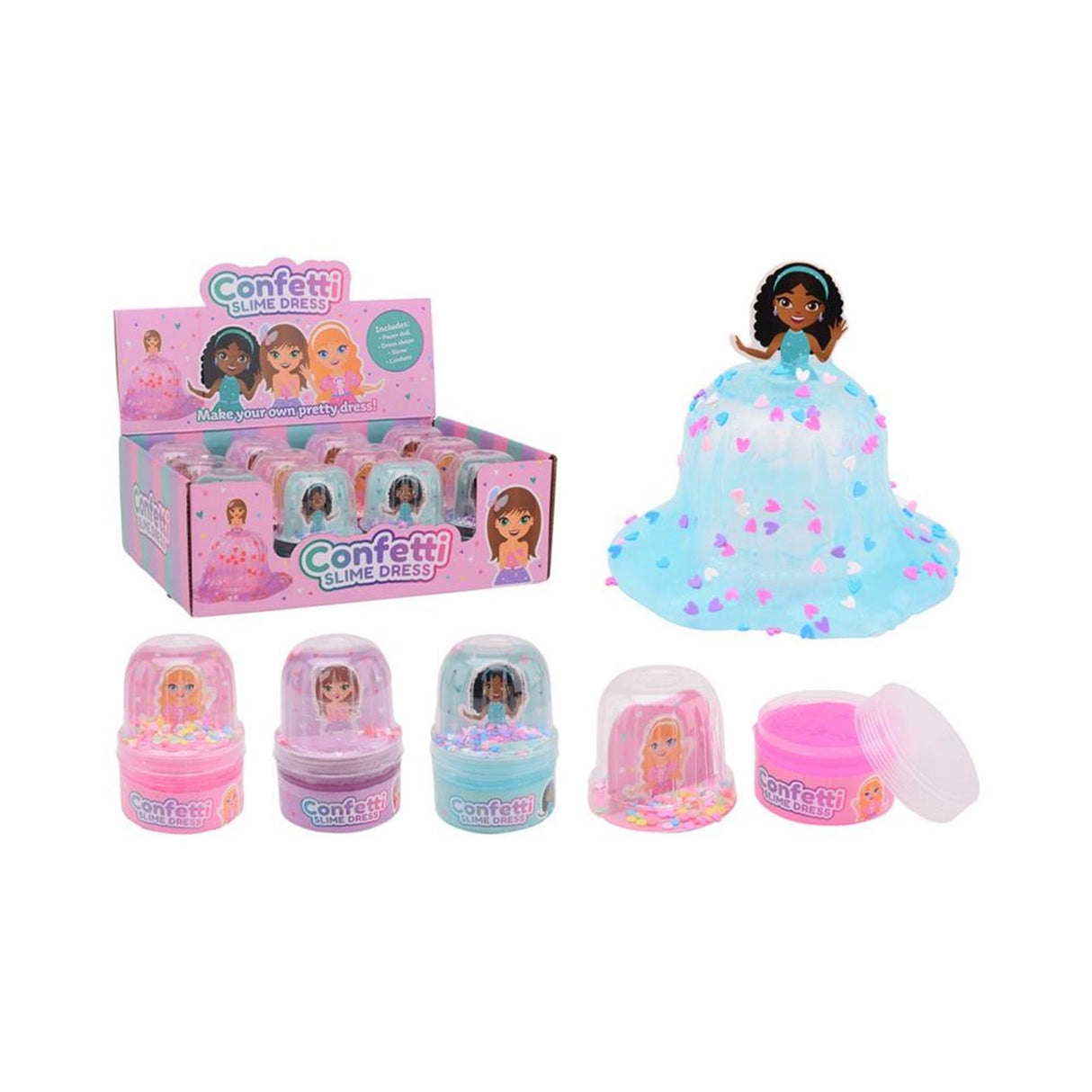 Johntoy john toy glitter kjole slime figur 7x7x10cm