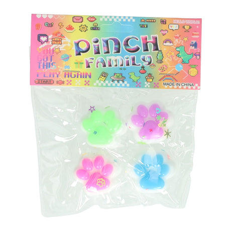 Jono legetøj pinch familie - dyrepote squishy - 4 stk.