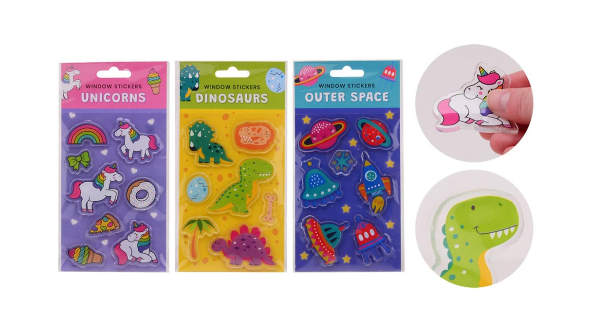 Johntoy john toy vinduesklistermærker genanvendelige, 3 assorterede