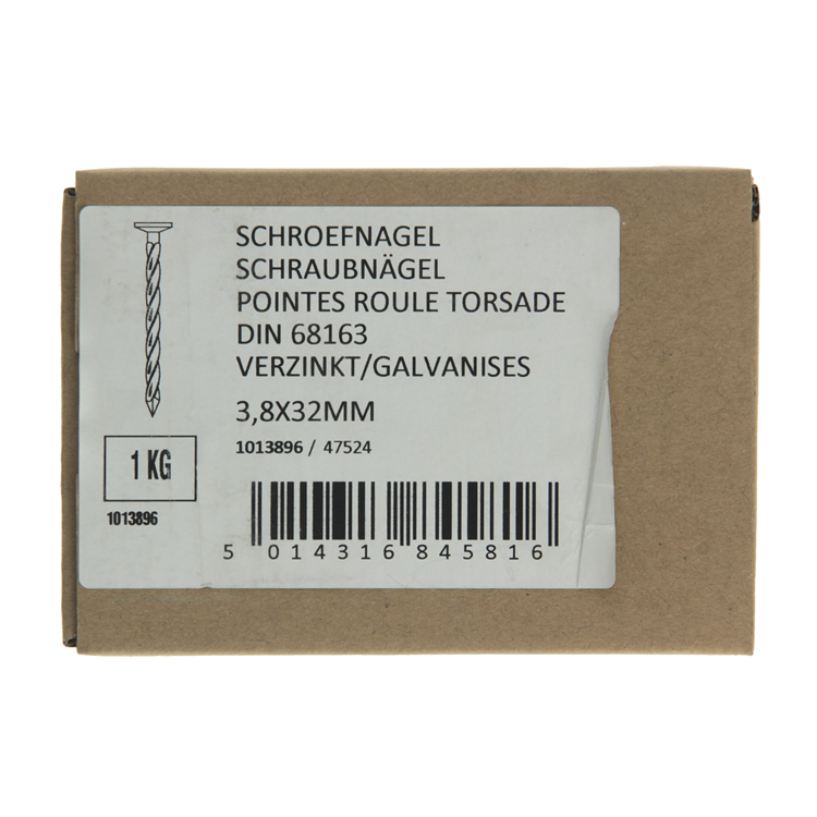 1013896 - 1 kg galvaniserede skruesøm 3,8x32mm | 4 stk