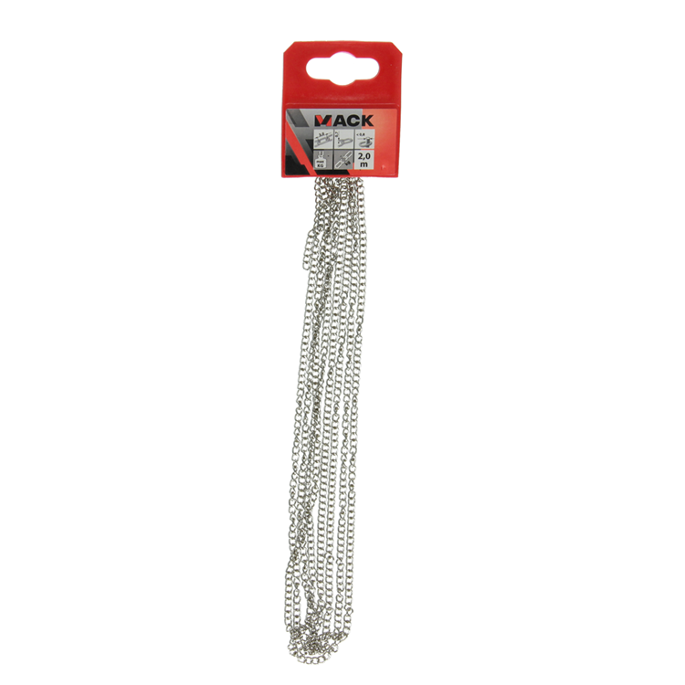 Mack 1006936 - gourmetkæde forniklet ø 0,7mm l 3mm 2m | 5 stk