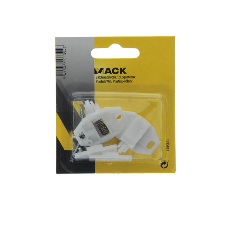 Mack 1015811 - 2 rullesnaplåse hvid plast | 10 stk