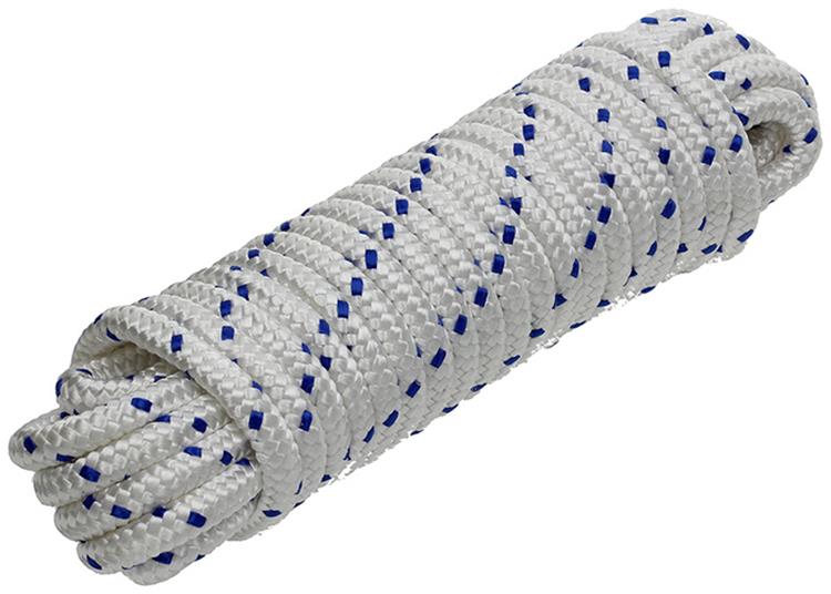 Mack 1006926 - pp flettet hvid blå streng12mm 10m | 5 stk