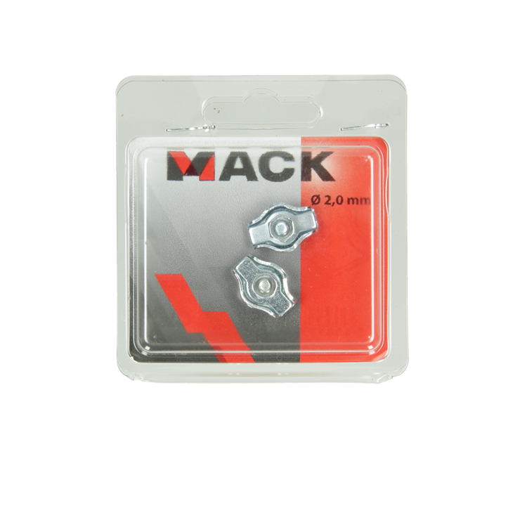 Mack 1006862 - 2 ståltrådsklemmer simplex galvaniseret 2mm bl | 5 stk