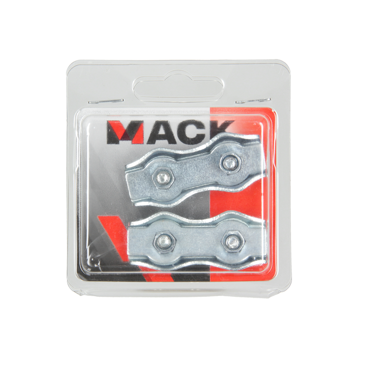 Mack 1006901 - 2 ståltrådsklemmer duplex galvaniseret 4-5mm bl | 5 stk