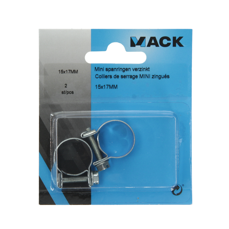 Mack 1011686 - slangeklemme galvaniseret 15-17mm 2stk | 12 stk