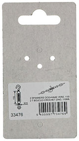 Mack 1008446 - 2 strammerøje + krog m6 x 110mm galvaniseret | 10 stk