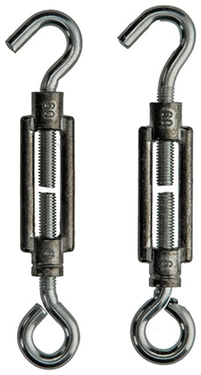 Mack 1008458 - 2 strammerøje + krog m6 x 60mm galvaniseret | 10 stk
