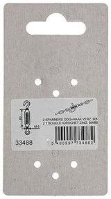 Mack 1008458 - 2 strammerøje + krog m6 x 60mm galvaniseret | 10 stk