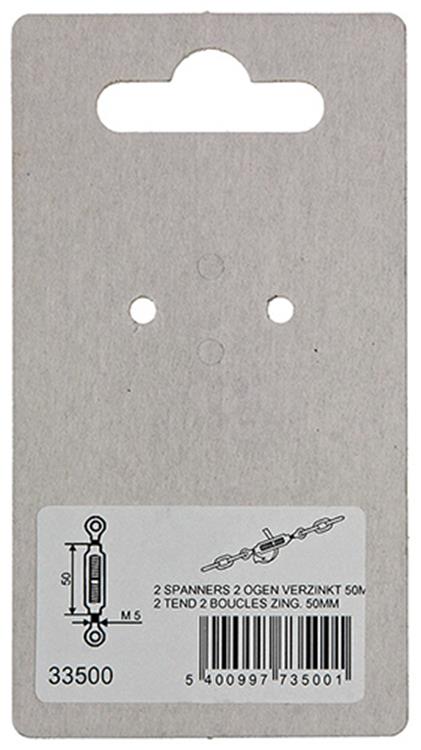 Mack 1008470 - 2 strammere 2 øjne m5 x 50mm galvaniseret | 10 stk