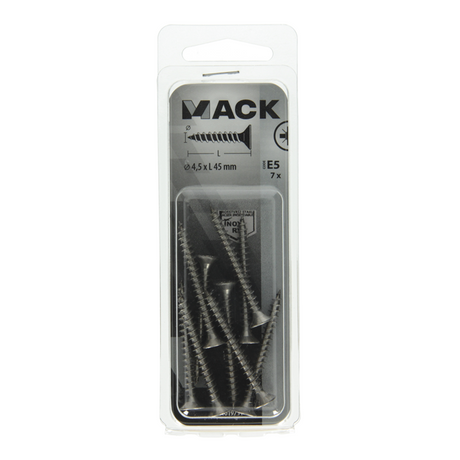 Mack 1019751 - spaanplaatschroef vz kop rvs 7 st 4,5 x 45 mm | 10 stuks