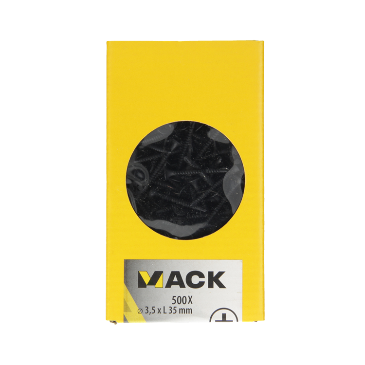 Mack 1020279 - gipsplade scrf tekst punkt sort fosfateret. 500 stk 3,5 x 35 mm | 2 stk