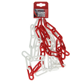 Mack 1005291 - plastkæde rød hvid ø 6mm l 40mm 2m | 5 stk