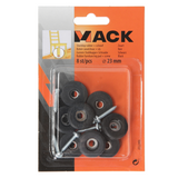 Mack 1047722 - sædehætte gummi + skrue sort ø 23 mm 8 stk | 6 stk