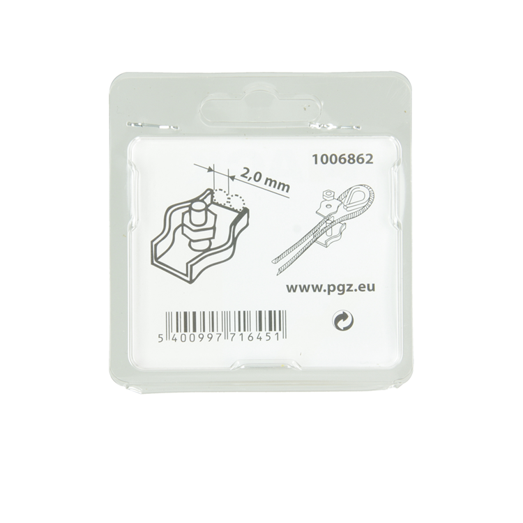 Mack 1006862 - 2 ståltrådsklemmer simplex galvaniseret 2mm bl | 5 stk
