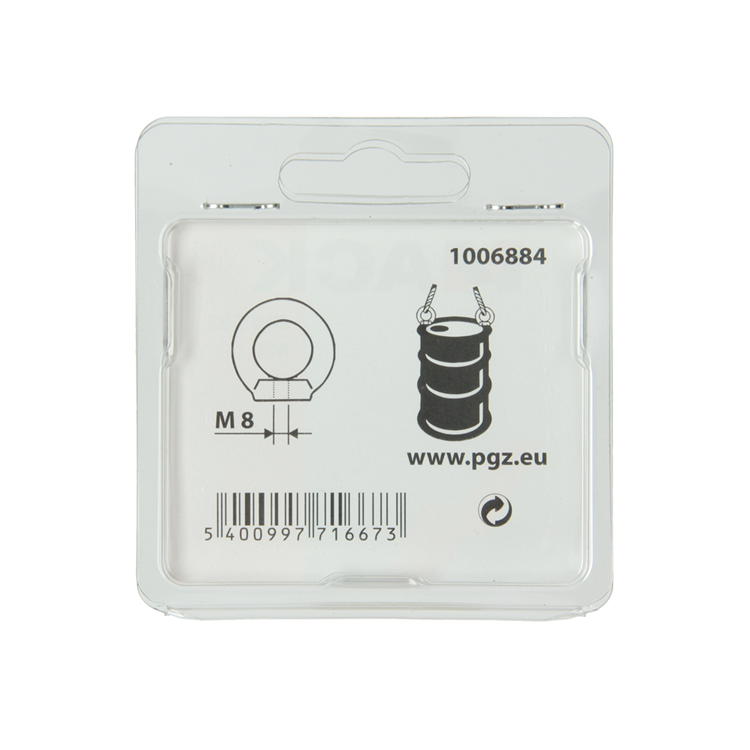 Mack 1006884 - 1 ringmøtrik galvaniseret din 582 m8 bl | 5 stk