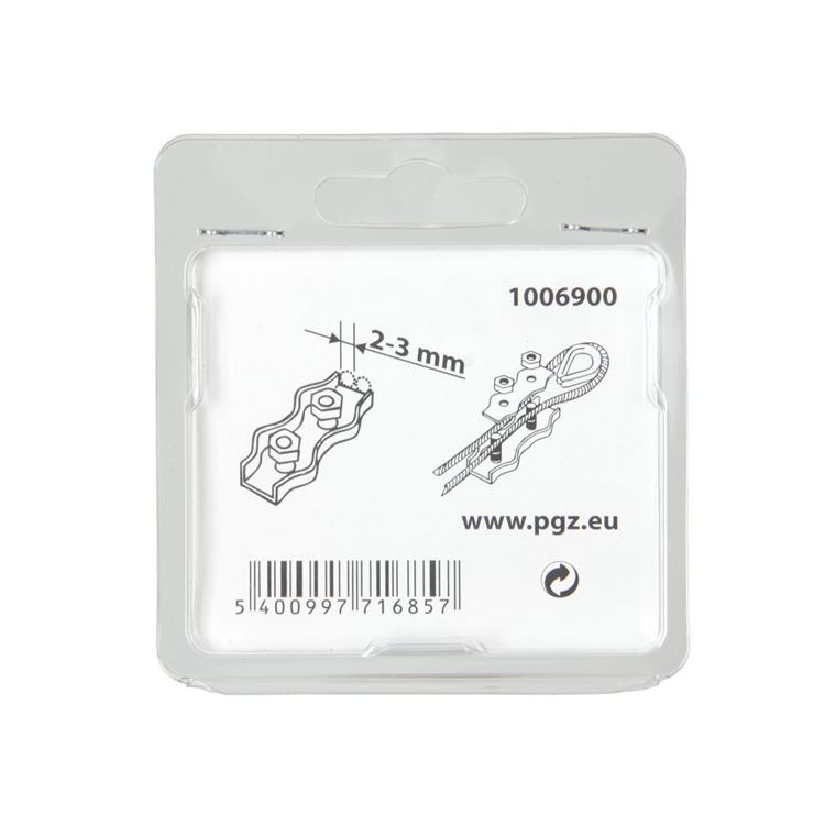 Mack 1006900 - 2 ståltrådsklemmer duplex galvaniseret 2-3mm bl | 5 stk