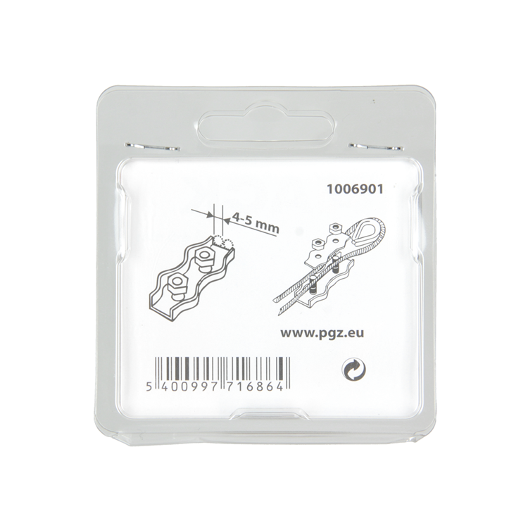 Mack 1006901 - 2 ståltrådsklemmer duplex galvaniseret 4-5mm bl | 5 stk