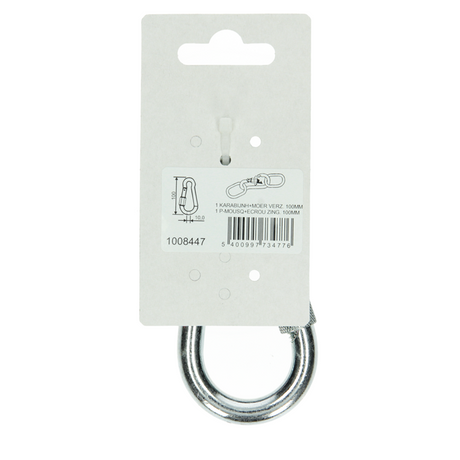 Mack 1008447 - 1 karabijnhaak + borgsl. 10 x 100mm verzinkt | 10 stuks