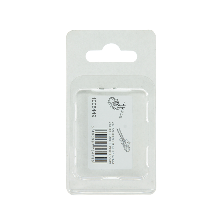 Mack 1008449 - 2 ståltrådsklemmer 3mm simplex rustfrit stål | 10 stk