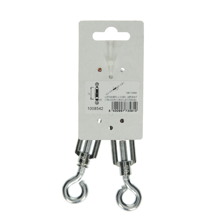 Mack 1008542 - 2 strammere 2 øjne m8 x 70mm galvaniseret | 10 stk