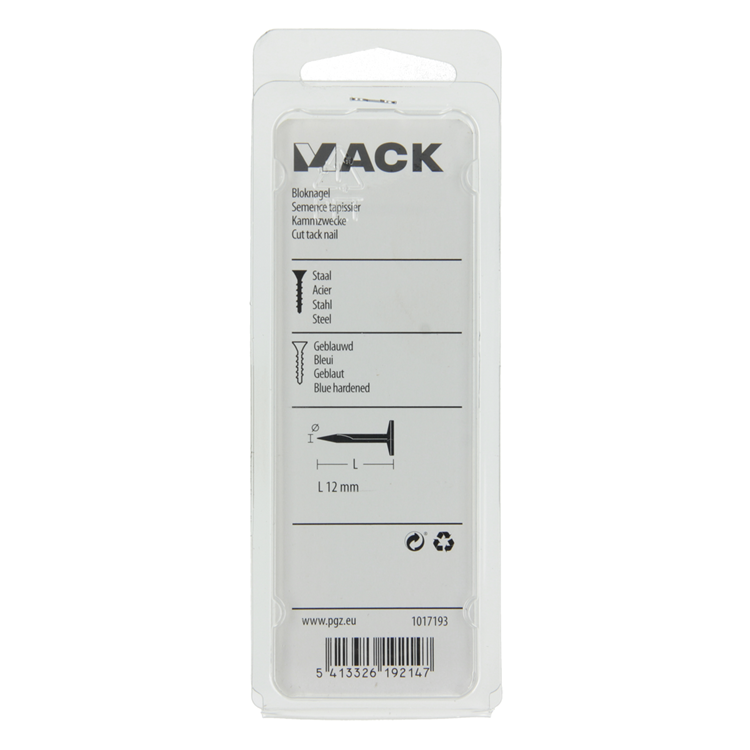 Mack 1017193 - blok søm stål blåt 50 gr12 mm | 10 stk