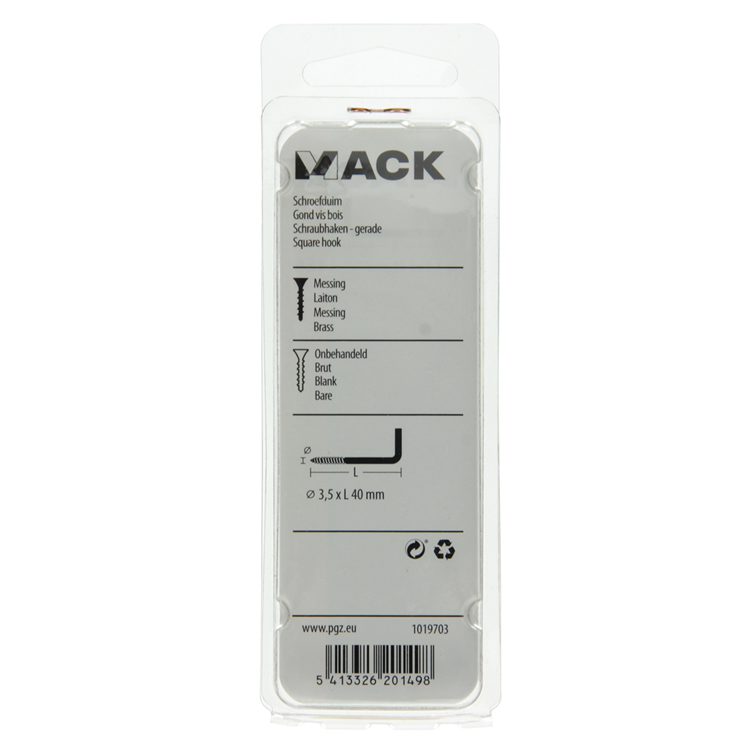 Mack 1019703 - skrue tommelfinger messing 3stk 3,5 x 40mm | 10 stk