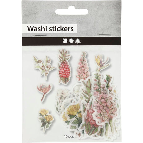 Creativ firma malertape klistermærker, blomster, størrelse 25-60 mm, 30 stk. 1 æske