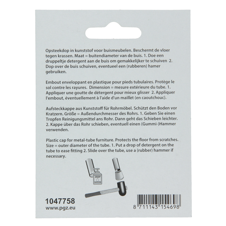 Mack 1047758 - plaststik hvid ø 19 mm 4 stk | 6 stk