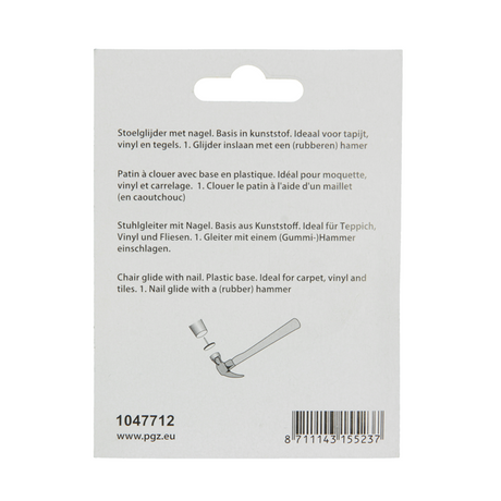 Mack 1047712 - stoelglijder met nagel vilt bruin ø 20 mm 8 st pcs | 6 stuks