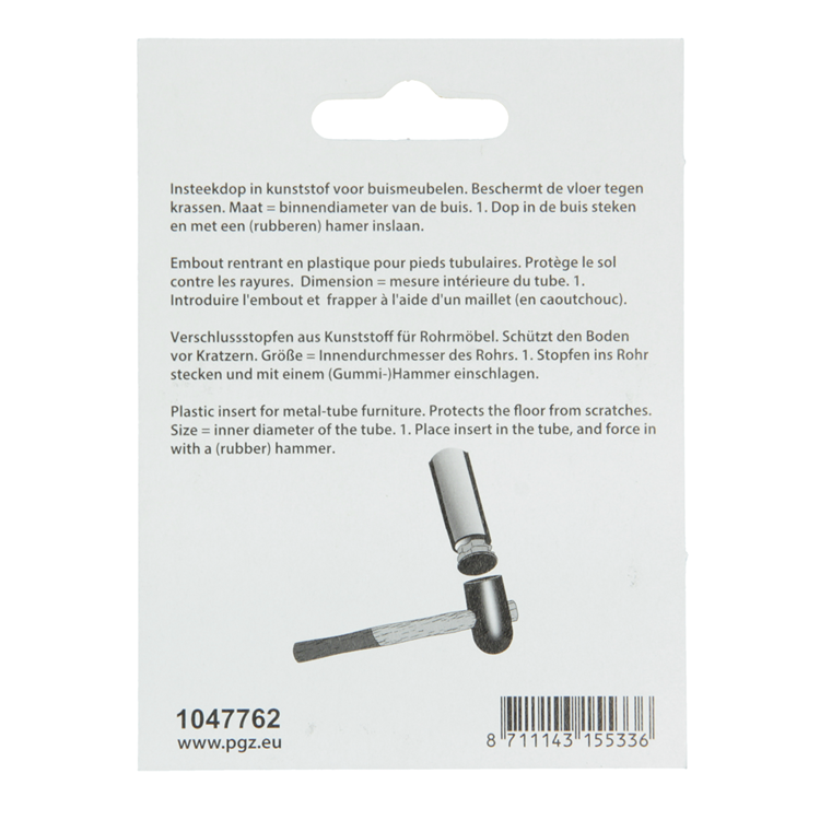 Mack 1047762 - plastikstik sort ø 19 mm 4 stk | 6 stk