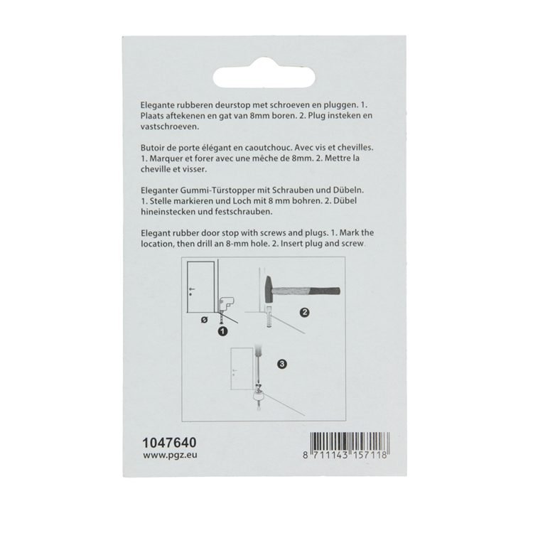 Mack 1047640 - dørstop gummi + prop sort ø 30 mm 2 stk | 6 stk