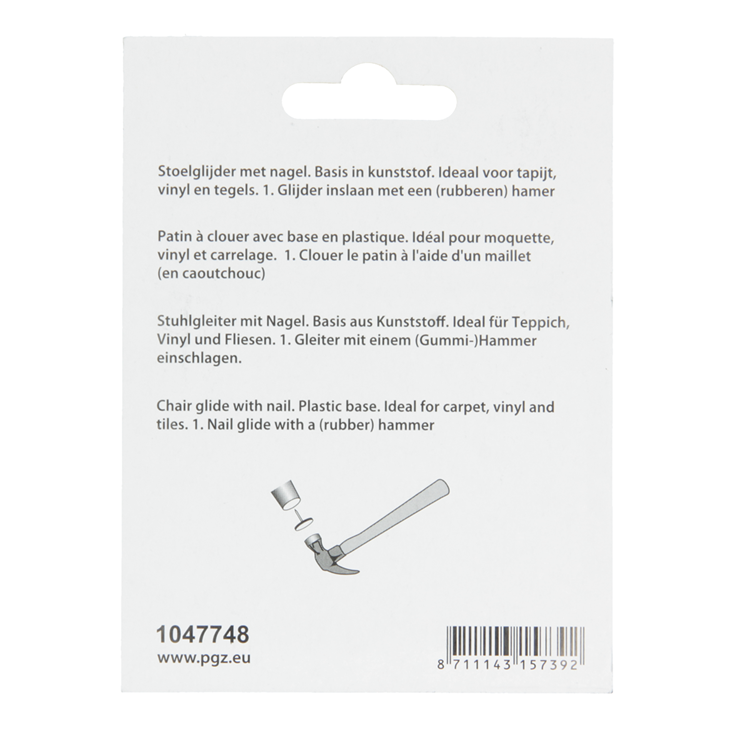 Mack 1047748 - stoleglider søm plast brun ø 28 mm 4 stk | 6 stk