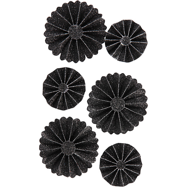 Https: www.cchobby.nl rosetter-d-35-50-mm-sort-glitter-6-stykke-1-kasse