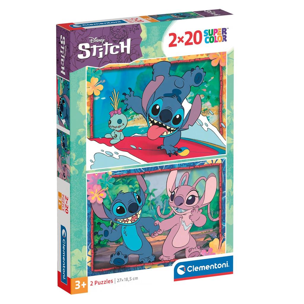 Clementoni Jigsaw Puzzle Super Color Disney Stitch, 2x20st.