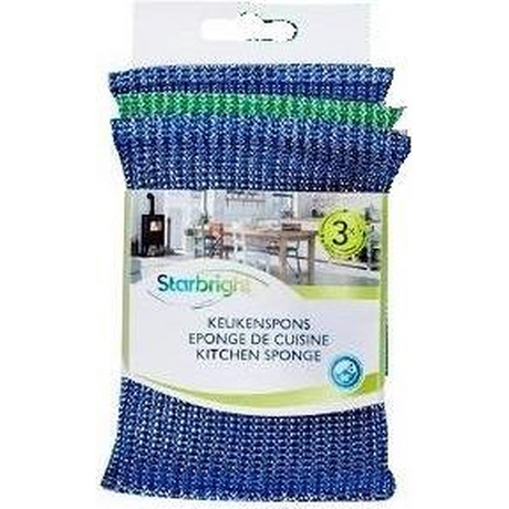 Starbright 1063299 - keukenspons 3 stuks sb 12,5x9,5cm | 6 stuks