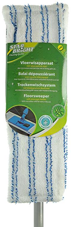 Starbright 1003938 - gulvvisker-app med teleskophåndtag og mikrofibercover | 6 stk