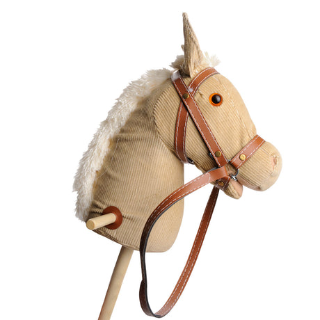 Playwood - hobbyhest beige rib med lyd - fløjlsbuk