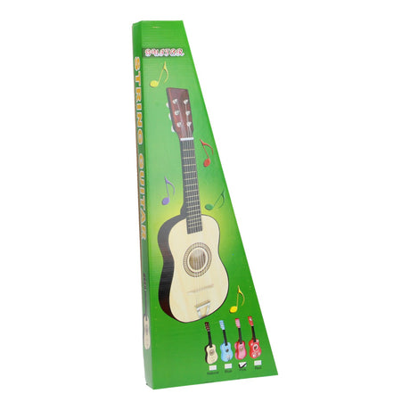 Playwood børneguitar - pink trælegetøjsinstrument med 6 strenge